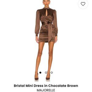 XS Bristol Mini Dress in Chocolate Brown